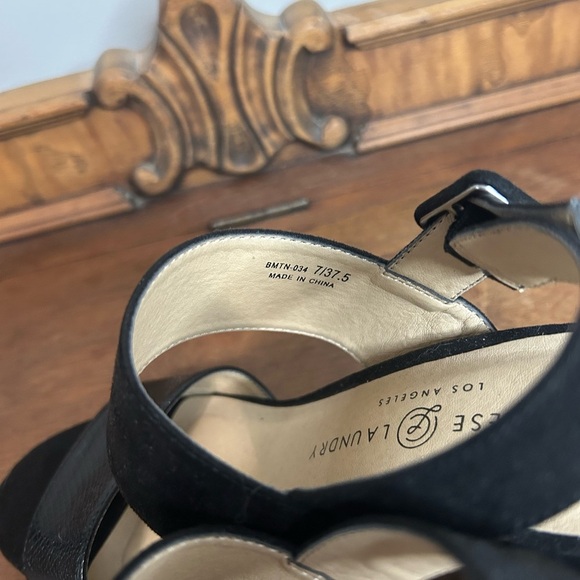 Chinese Laundry Black Heels Elegant Block Sandals, Size 7 - Picture 6 of 7
